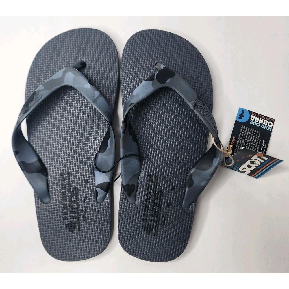 Scott Hawaii - Men's 4230 Ho'onalu Flip Flops/Sandals - Black Camo - Sz 8 - NWT
